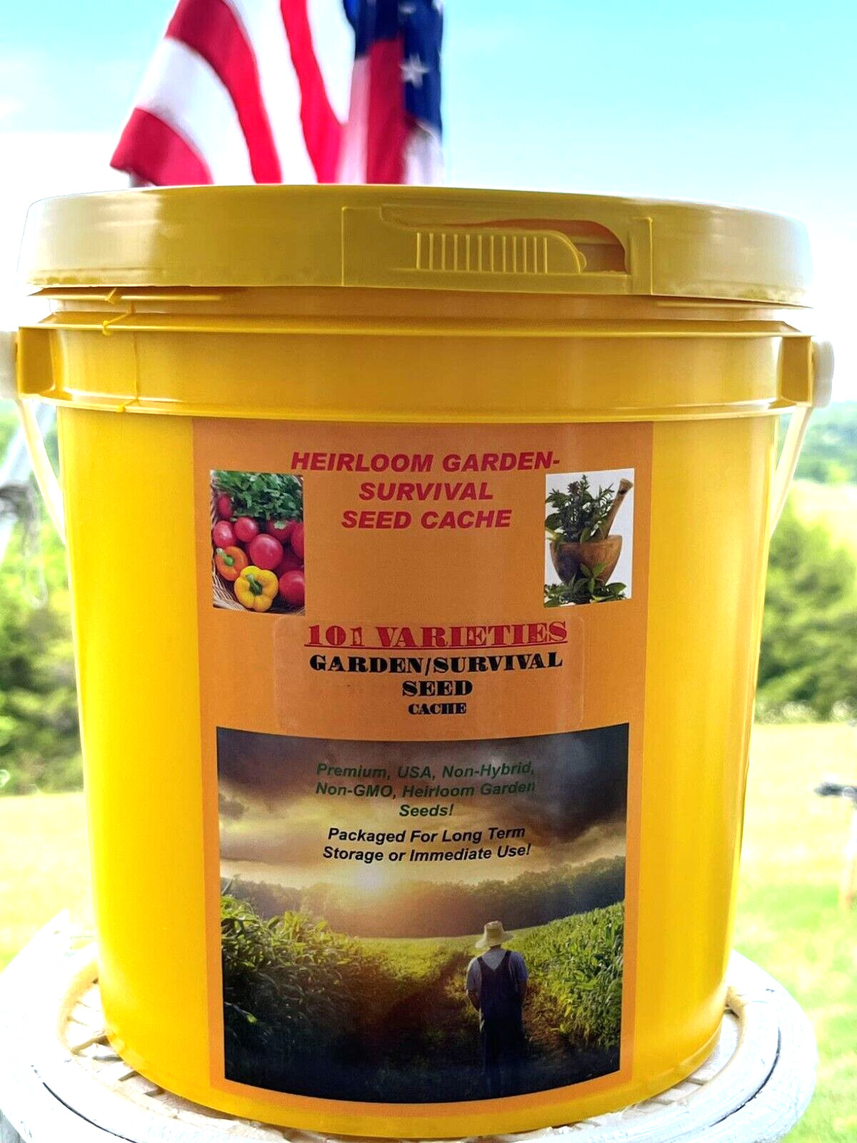 47,000+ Preppers Vegetable Survival Garden Seed Cache “101 Varieties With Herbs1