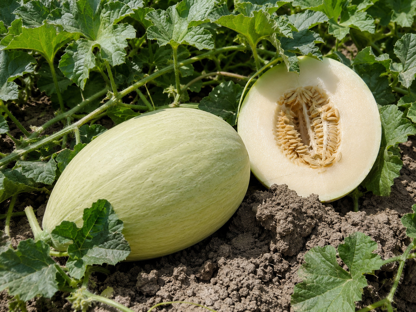 40 Heirloom White Crenshaw Melon Seeds – Large 6-10lb Honey Sweet Melon! NonGMO