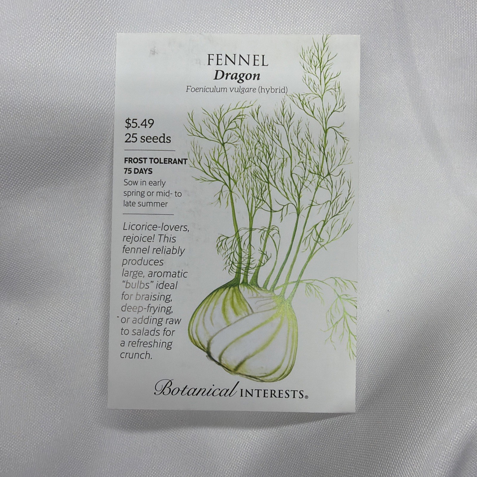 4 Packs Botanical Interests Vegetable Seeds Dragon Fennel
