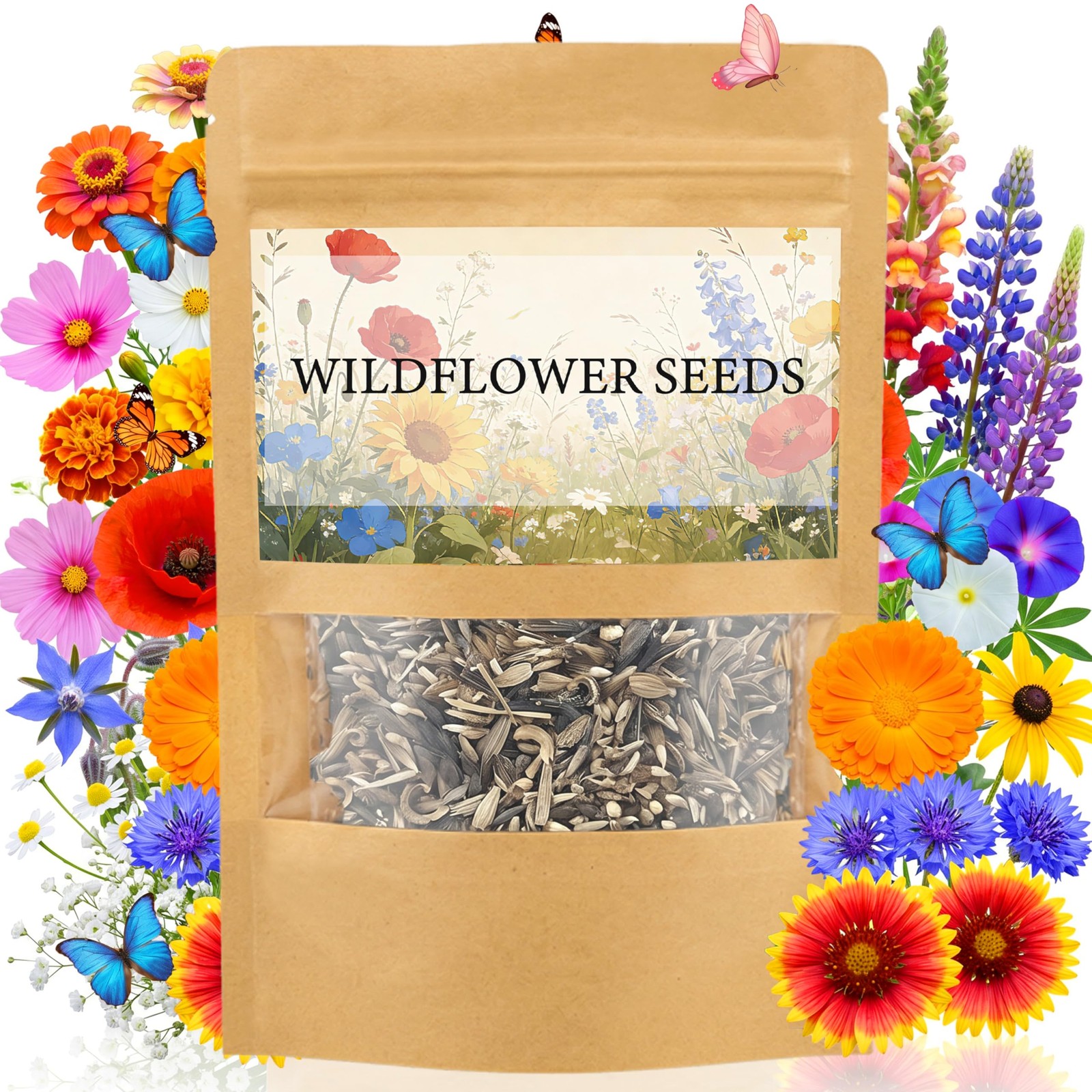 Wildflower Seeds 16 Varieties Annual Perennial Pollinator Garden Flower 2 Oz Mix
