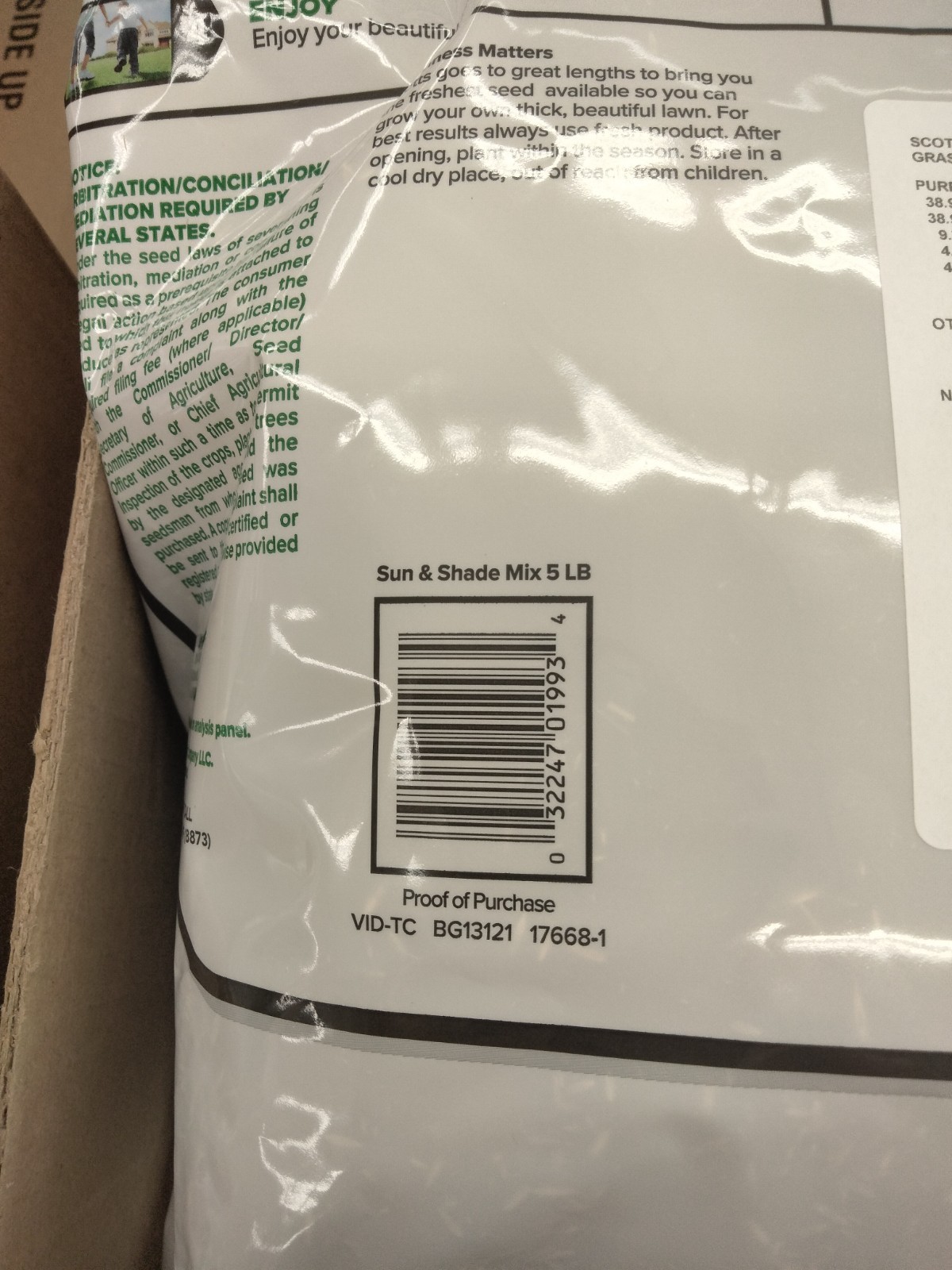 SCOTTS Turf Builder Grass Seed SUN & SHADE MIX 5 lb