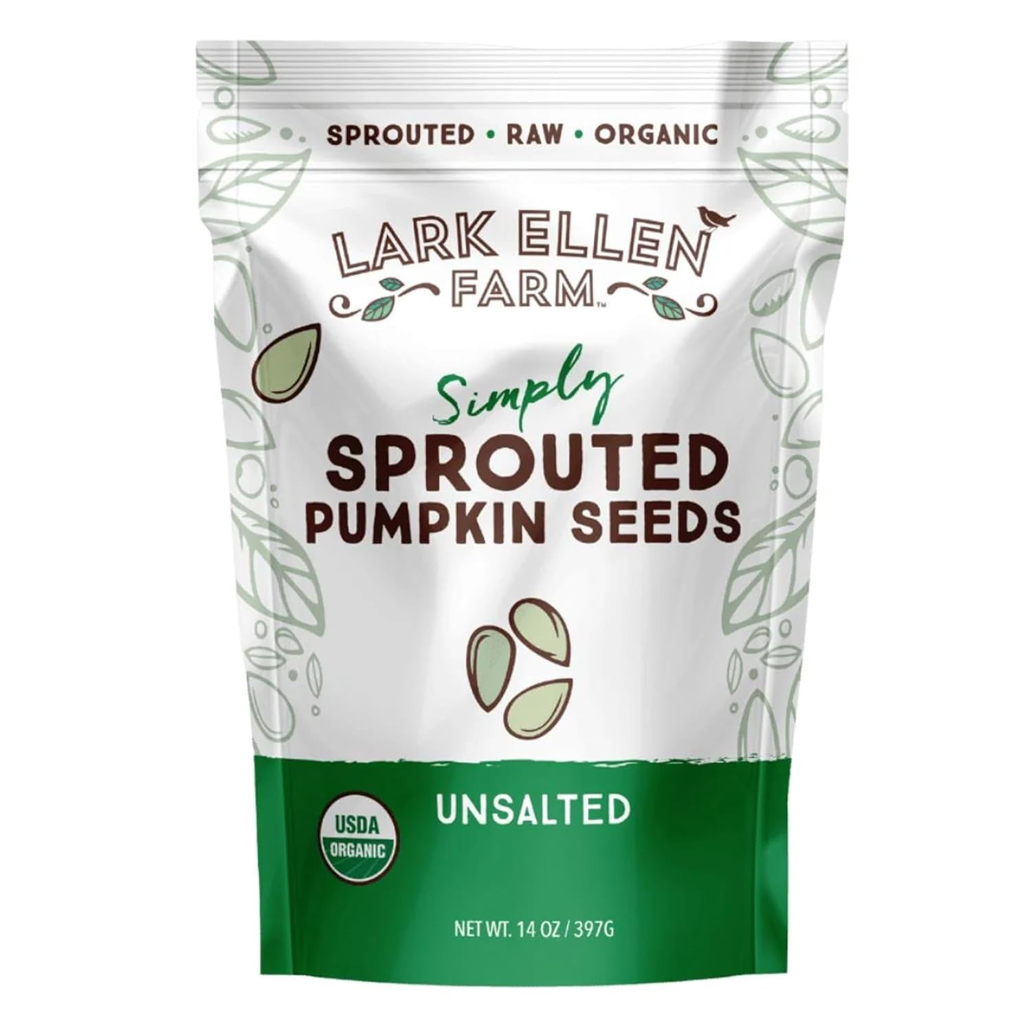 Sprouted Organic Seeds – Raw, Unsalted, Air-Dried Pepitas for Snacking, Salad…