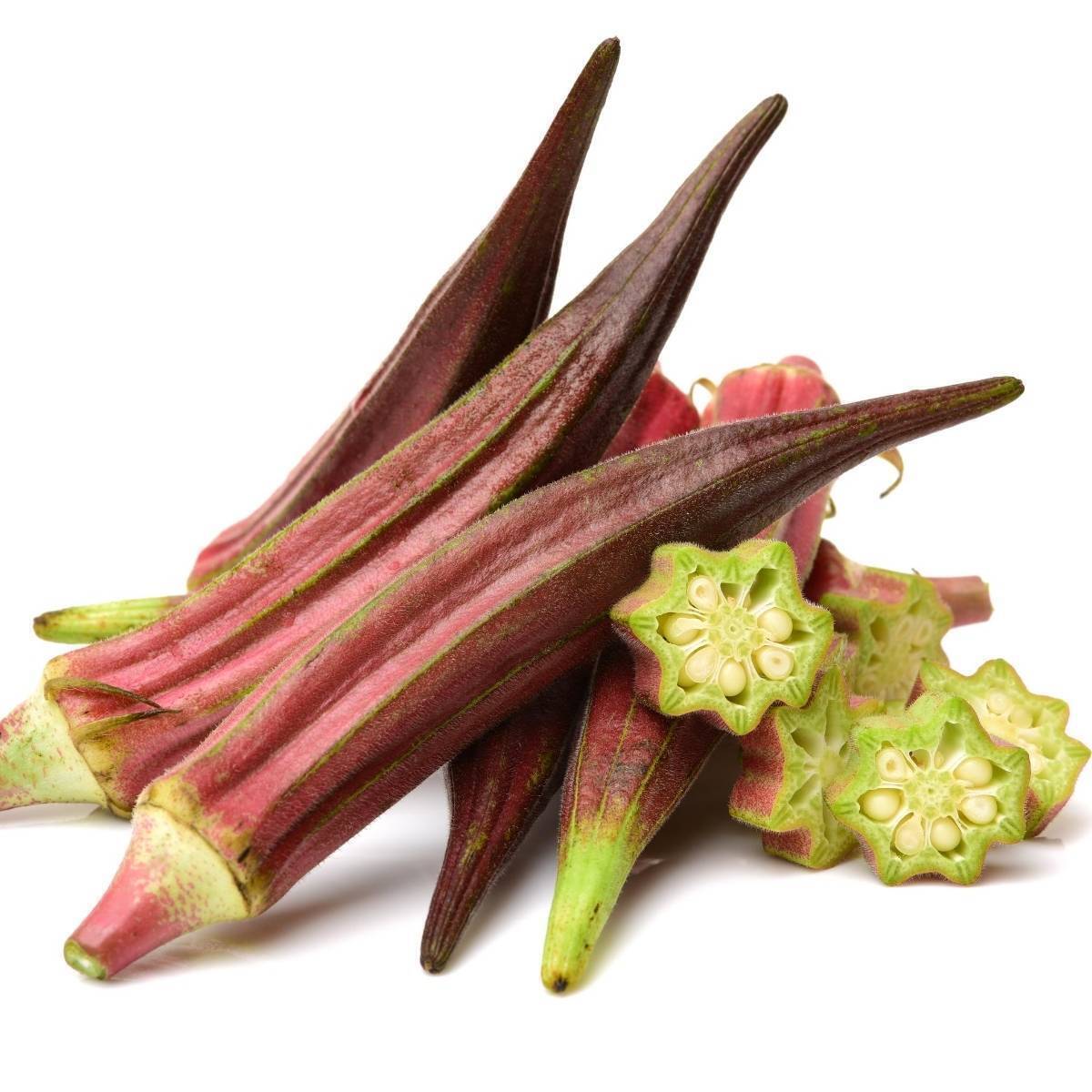 100 Red Burgundy Okra Seeds