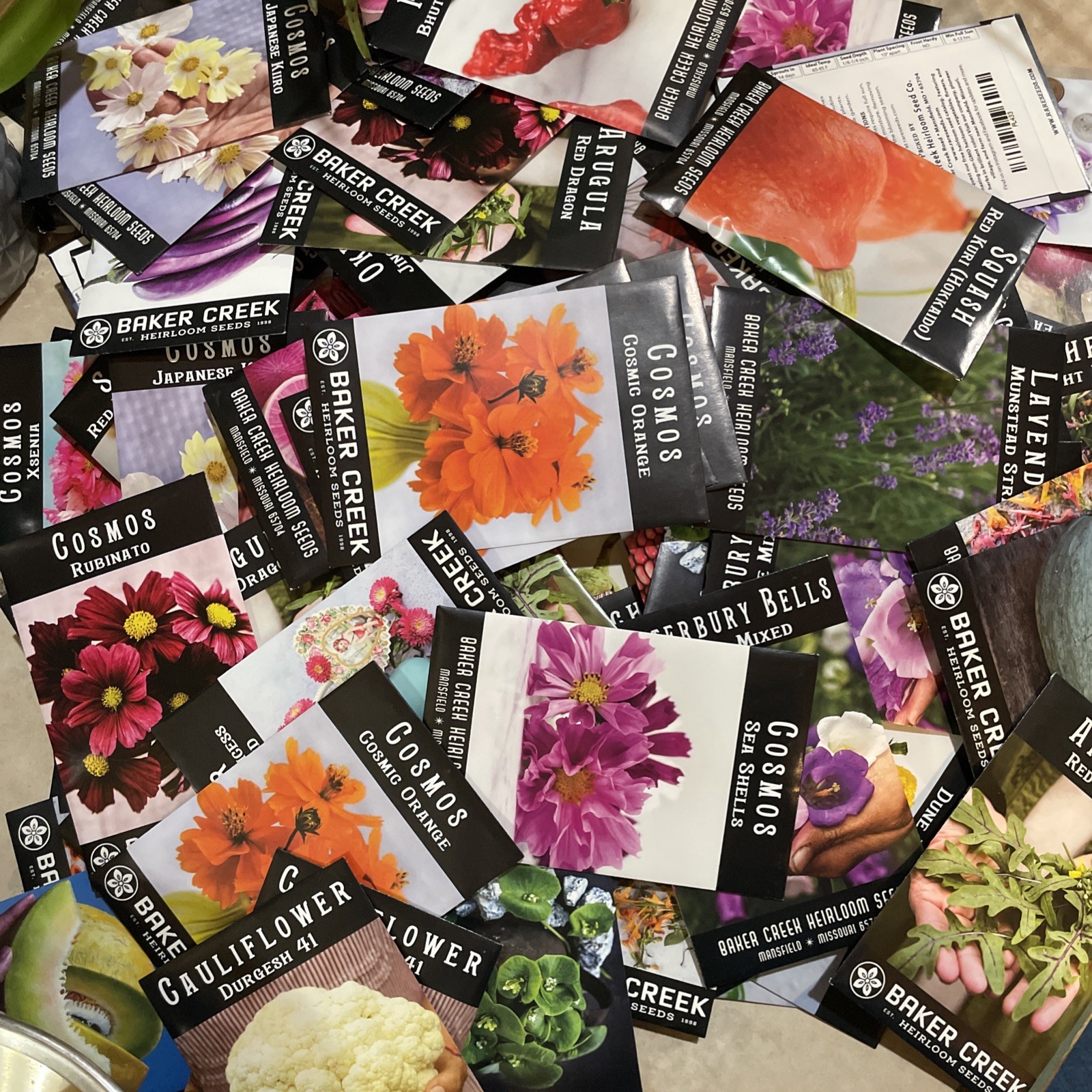 Baker Creek Heirloom Seeds mystery box lot of 20 packs of seeds
