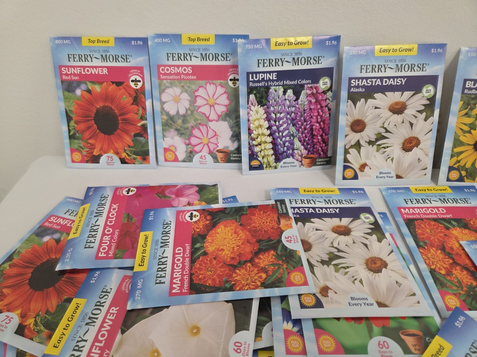 Lot Of 100 Variety Flower Seeds Packs Garden Pollinator- ALL FERRY MORSE 12/26