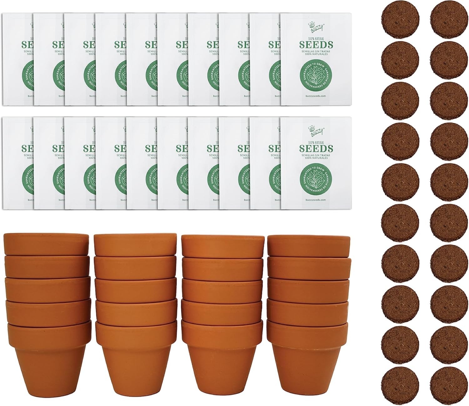 Seeds Terracotta Mini Grow Pots – Herb Flower Plant Starter Kit Assorted 20-P…