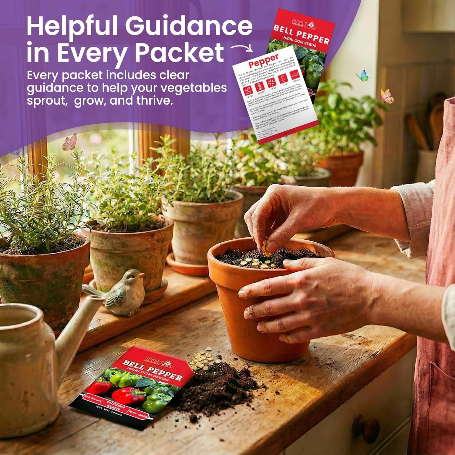 Vegetable and Fruit Heirloom Seeds Pack with 4800 Survival Seeds Non-GMO Garden