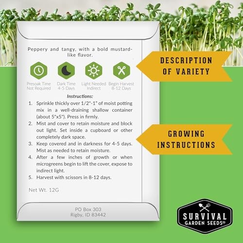 Microgreens Seeds-Variety Pack for Sprouting – Mustard, Mung Bean, Curled 5