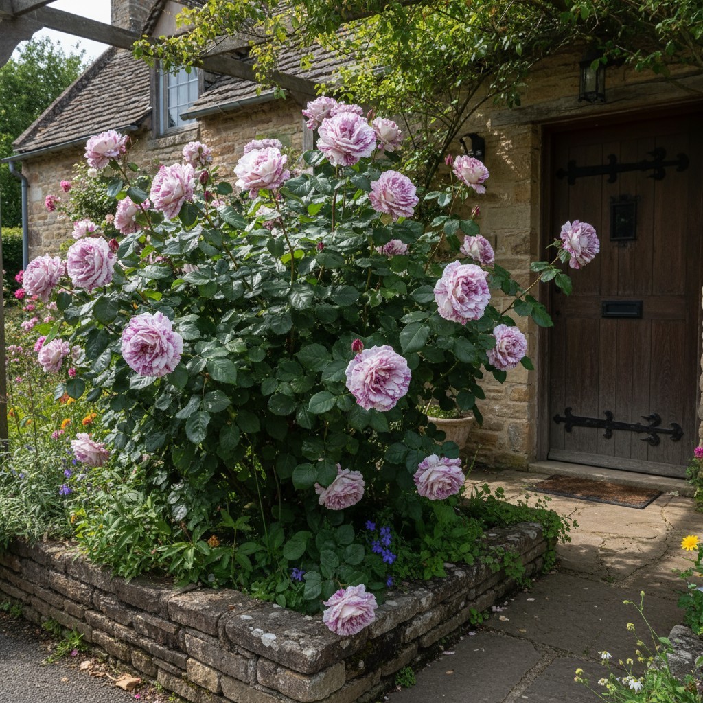 50 Purple White Rose Seeds – Unique Striped Flowers for Outdoor Planting