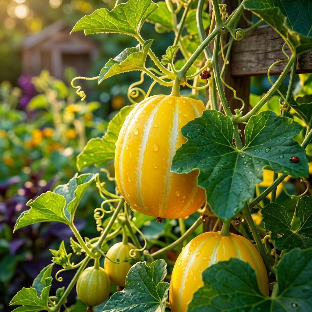 120 Korean Melon Seeds – Sweet Asian Chamoe Melon Seeds for Home Gardens