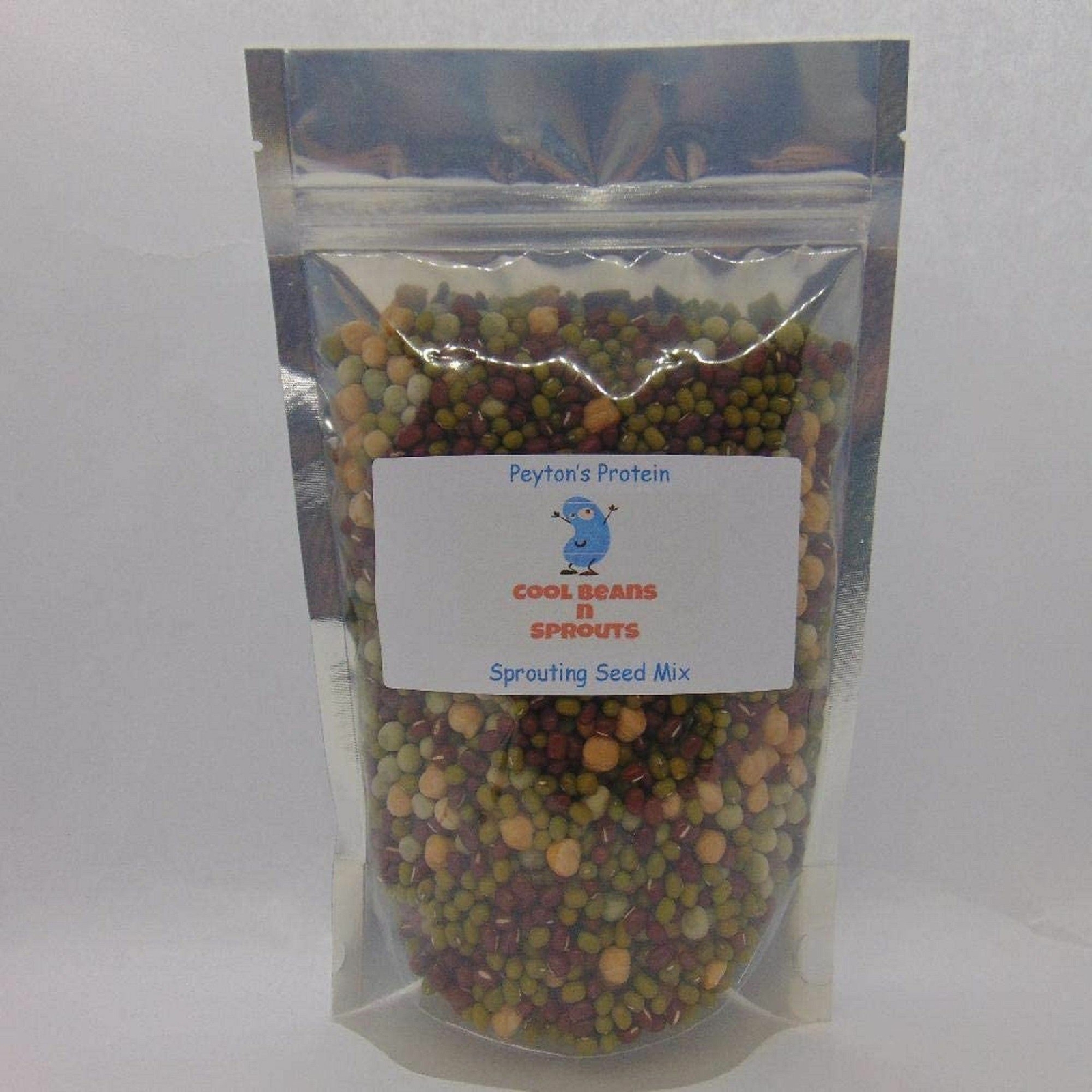 Peyton’s protein mix seeds for sprouting microgreens “Cool Beans N Sprouts”.