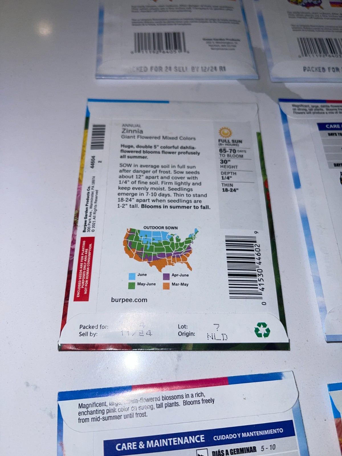10 PACK BUNDLE LOT ZINNIA SEEDS