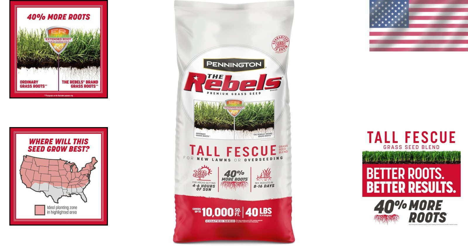 Superior Quality Tall Fescue Grass Seed, 40 lb Bag