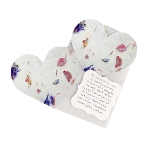 24 Mixed Heart Seed Paper – Writable Plantable Wildflower Hearts with Envelopes,