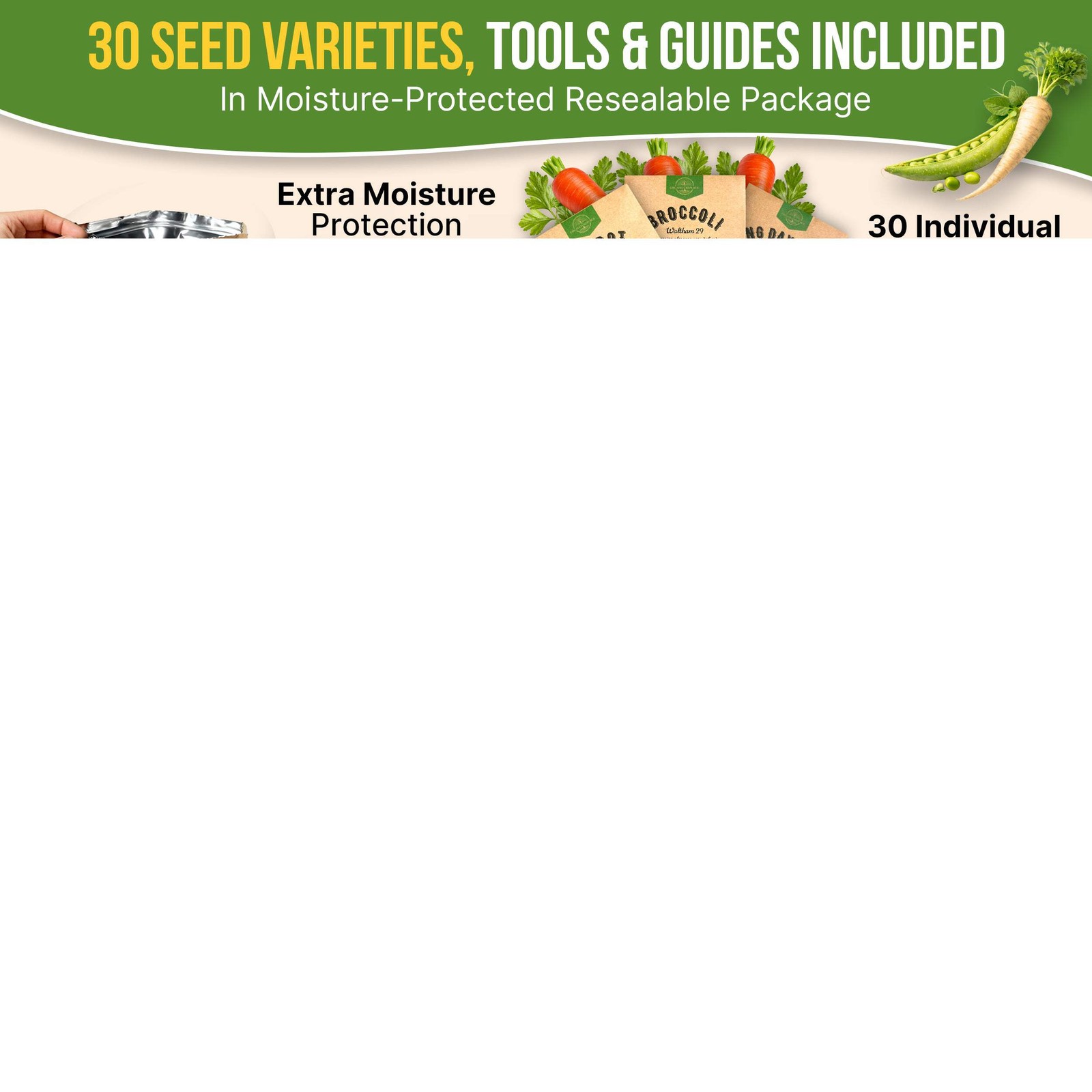 30 Most Popular Winter Vegetable Seeds Variety Pack
