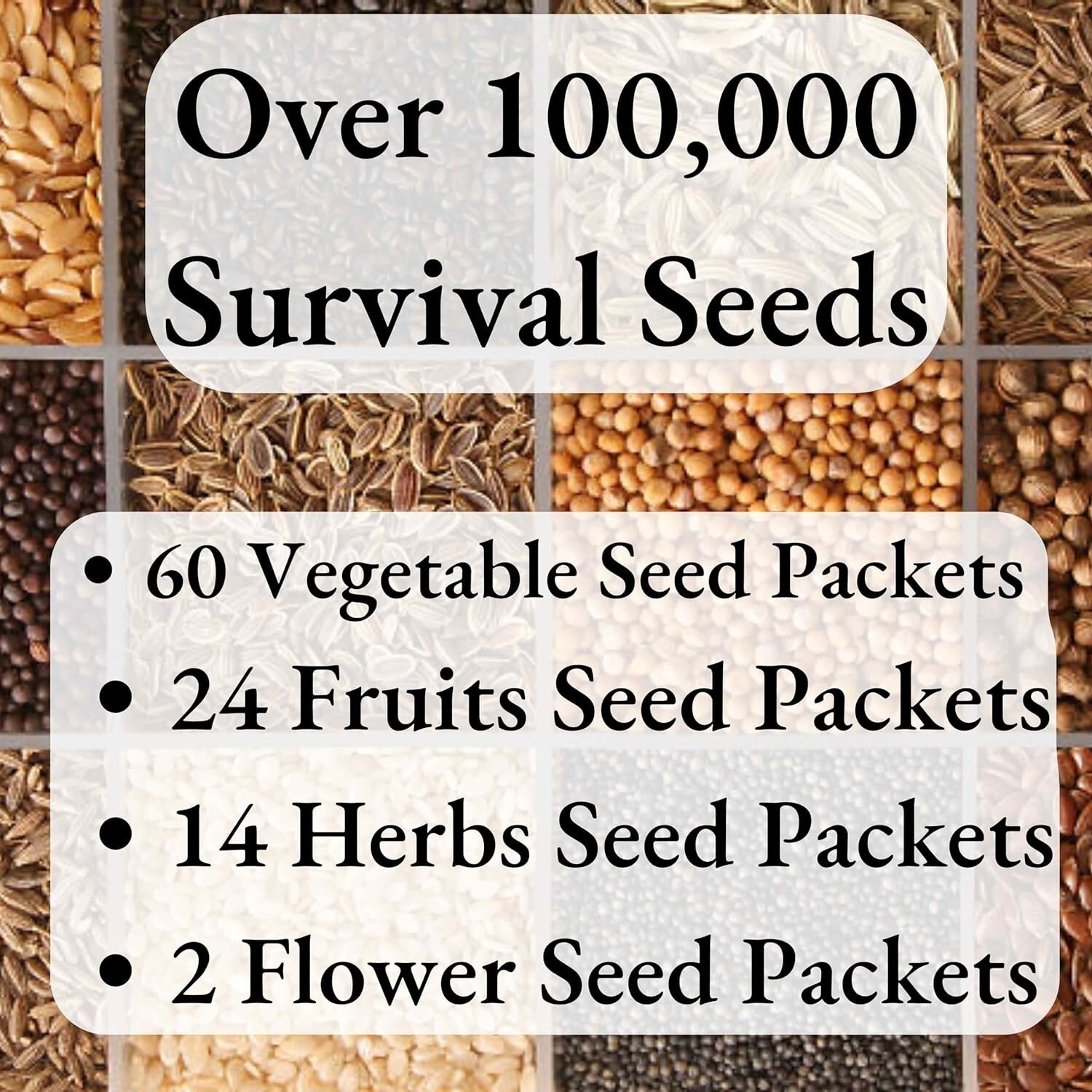 100 Seed Packets, 50 Different Vegetable & Fruit Seeds. 100,000 Individual Se…