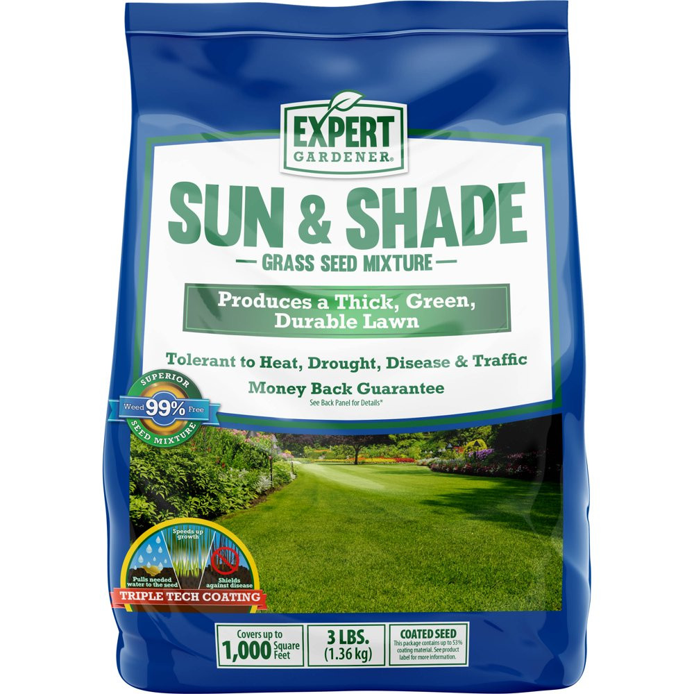 GRASS SEED Sun & Shade Northern Mix Sun to Partial Shade, 3, 7, 20 Lb.