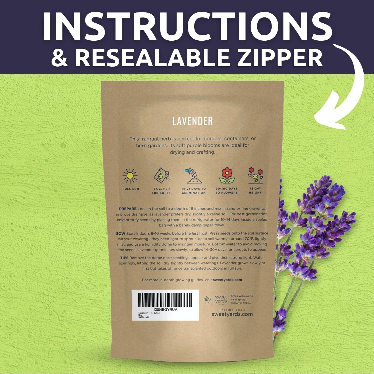 Lavender – Bulk 1 Ounce Pouch – 25,000 Flower Seeds for Planting – Lavandula …