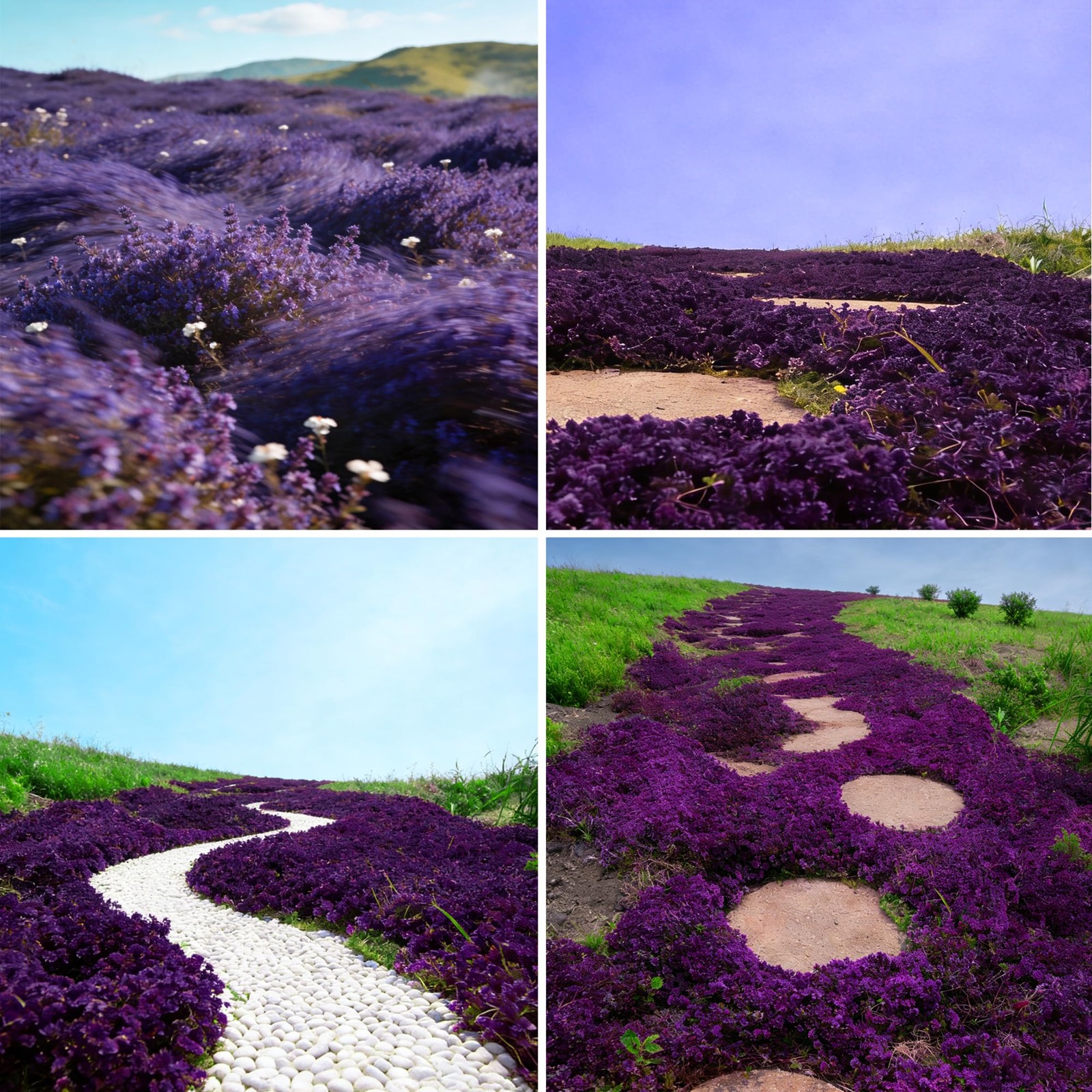 Purple Creeping Thyme Ground Cover Flower Seeds for Planting, 20008pcs Perenn…