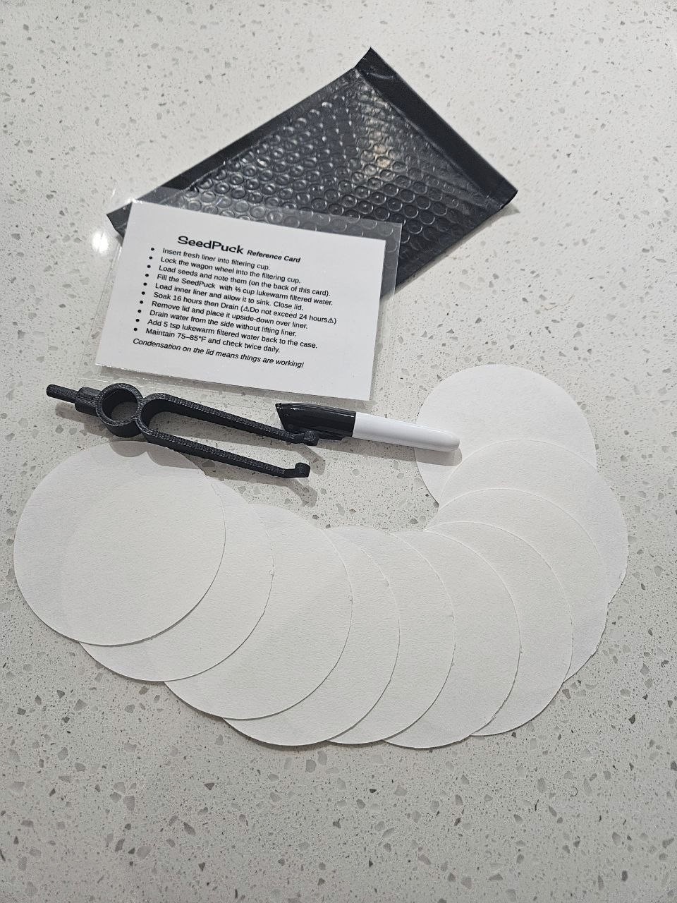 Seed Germination Refill Kit – 10 Liners, Tweezers, Dry Erase Strain Card