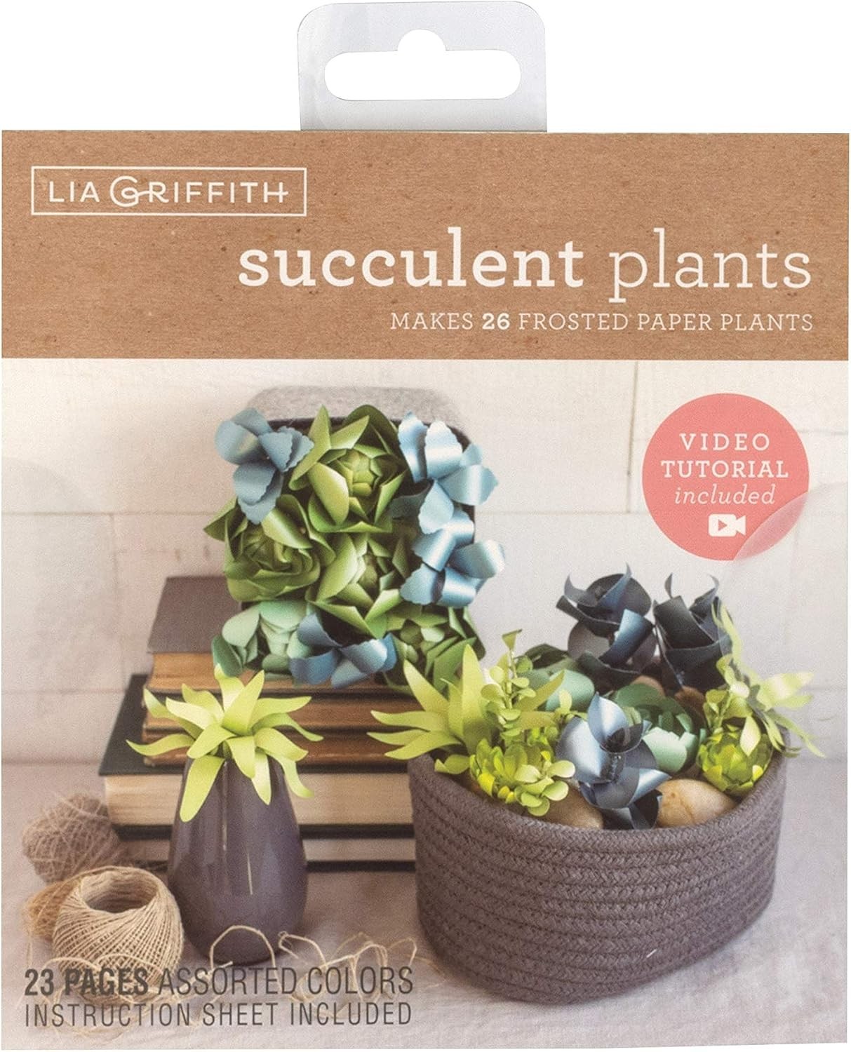 Succulent Frosted Paper Plants 6″ x 6.5″ Colors may vary 23 Count