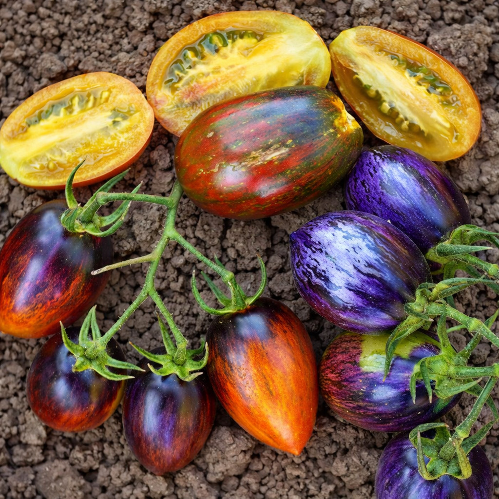 100 Brad’s Atomic Grape Tomato Seeds – Unique Rare Sweet Heirloom Variety