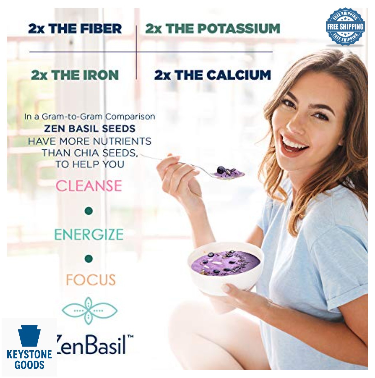Edible Basil Seeds 14oz Kosher Non GMO Gluten Free Paleo Keto Vegan 15g Fiber