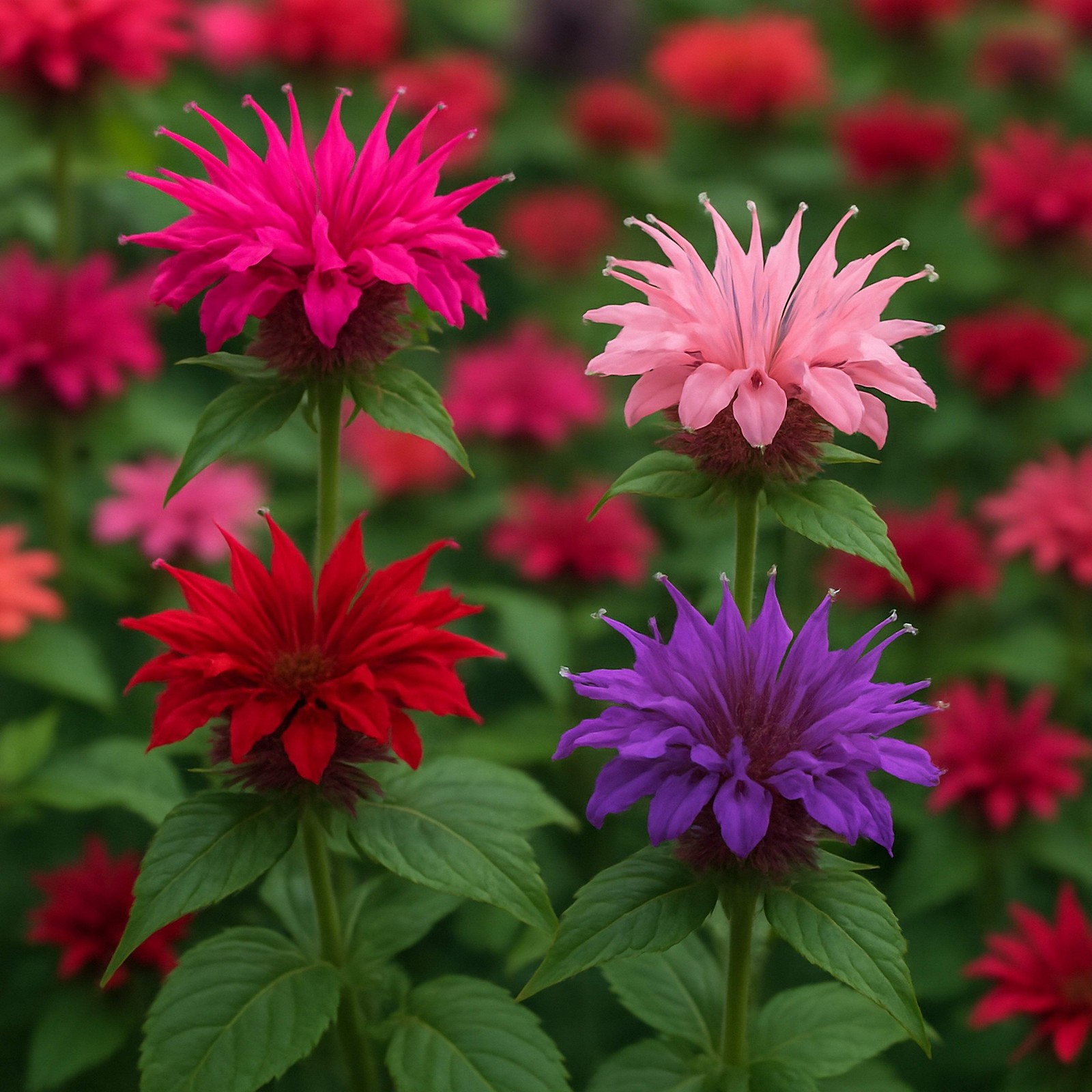 25 BEE BALM MIX Lemon Hummingbird Mint Monarda Didyma Mixed Colors Flower Seeds