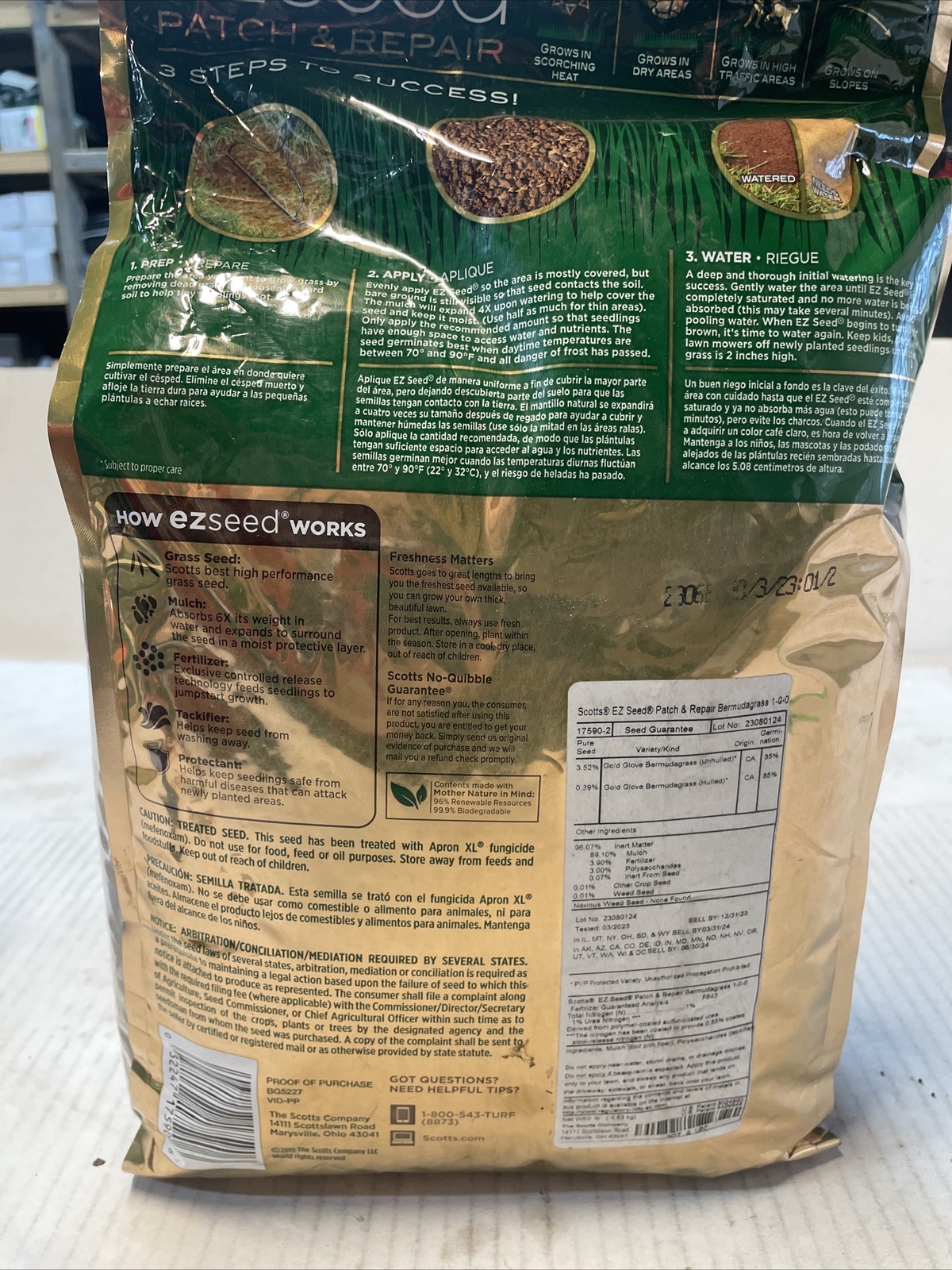 Scott’s Scotts EZ Seed Bermuda Grass Patch & Repair Seed Mulch & Fertilizer.4201