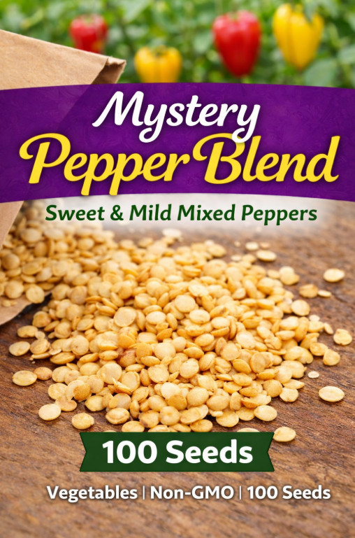 Mystery Pepper Blend – Sweet & Mild Mixed Peppers Vegetables Non-GMO 100 Seeds