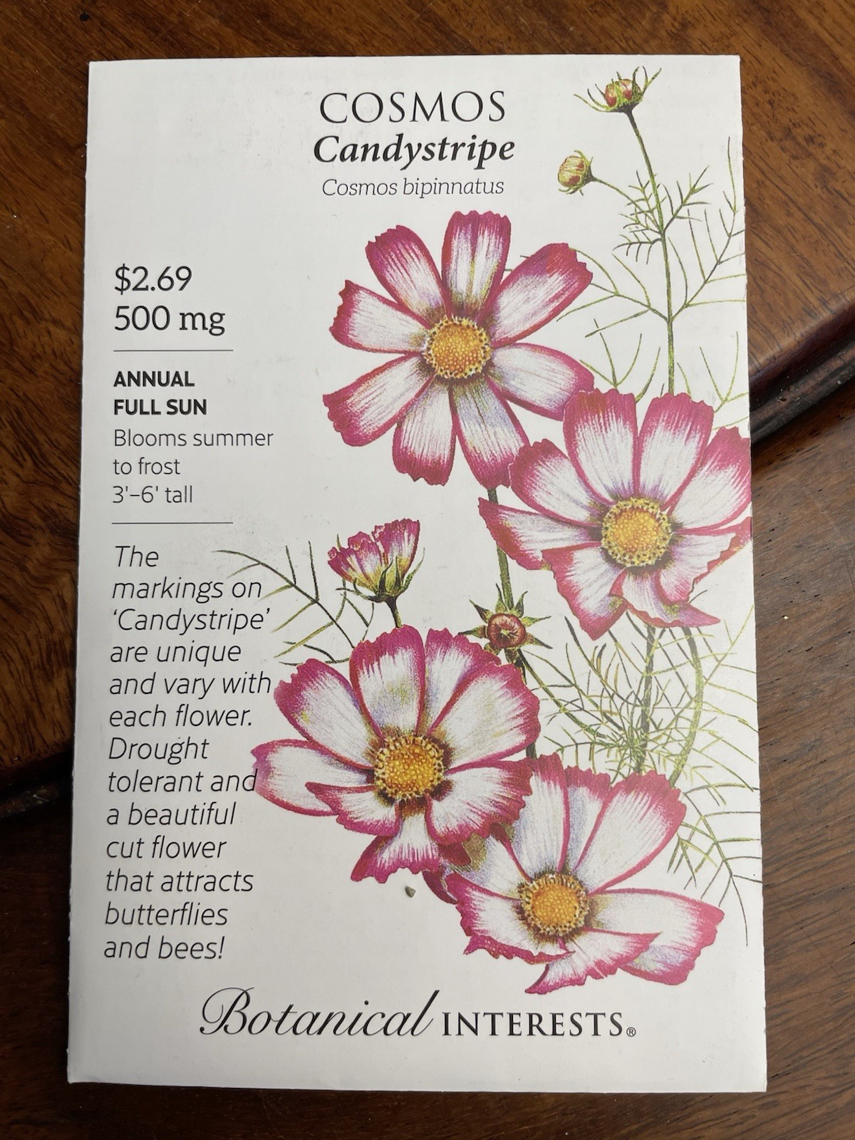 Botanical Interests Morning Glory & Cosmos Flower Seeds Attracts Bees Butterfly