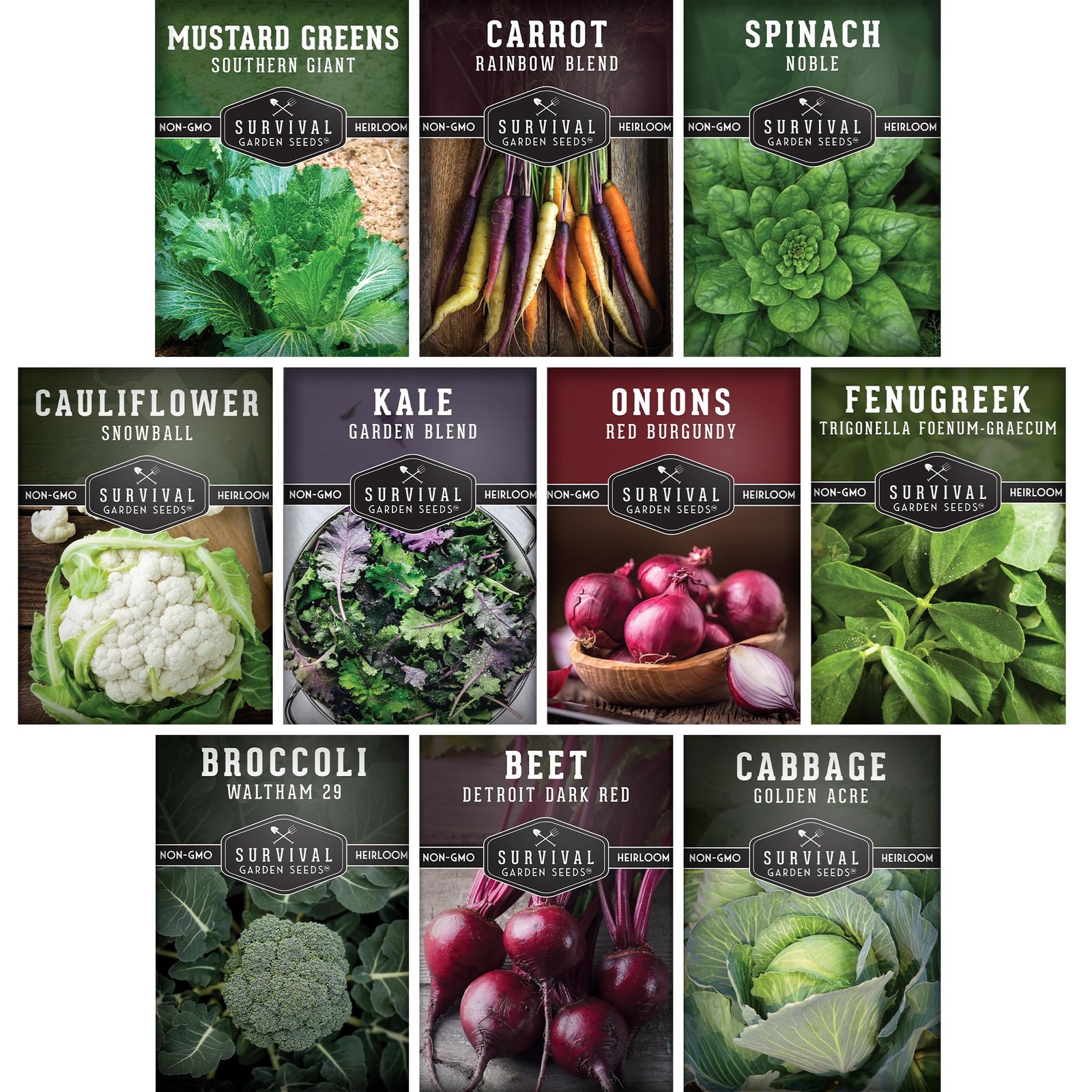 Spring Vegetable Seed Collection 10 Heirloom Non-GMO Seeds – Cool Weather Garden