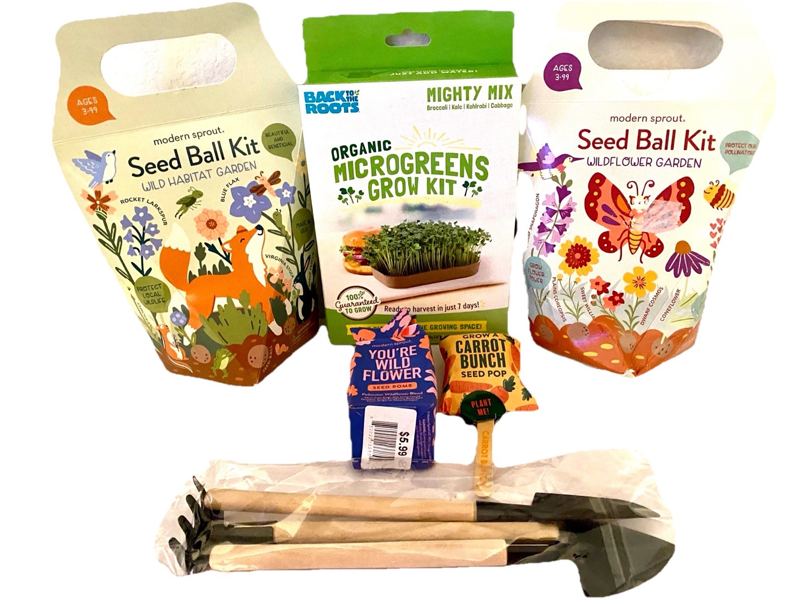 Gardening Lot Veggie Micro Greens Kit Seed Ball Kits Small Tools Great Gift Idea