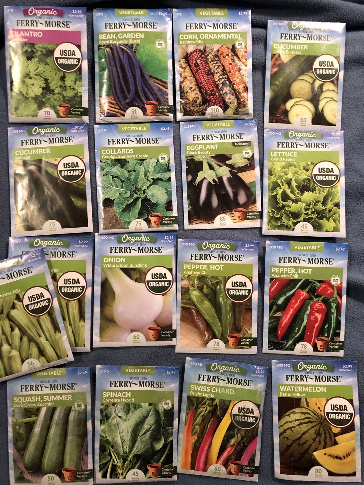 17 ￼packs FERRY-MORSE brand Vegetable garden￼ Seeds, over $47 retail value