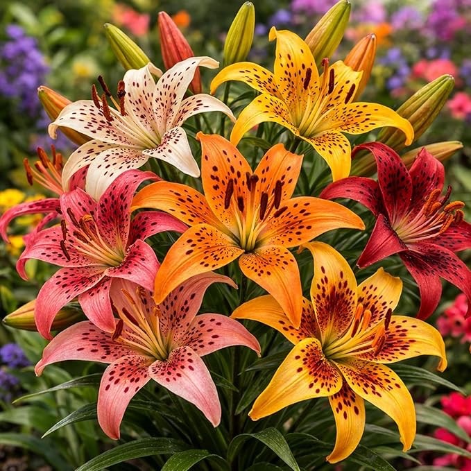 Mixed Color Tiger Lily Bulbs-Vibrant Blend of Orange, Yellow, Red, Pink, White 3