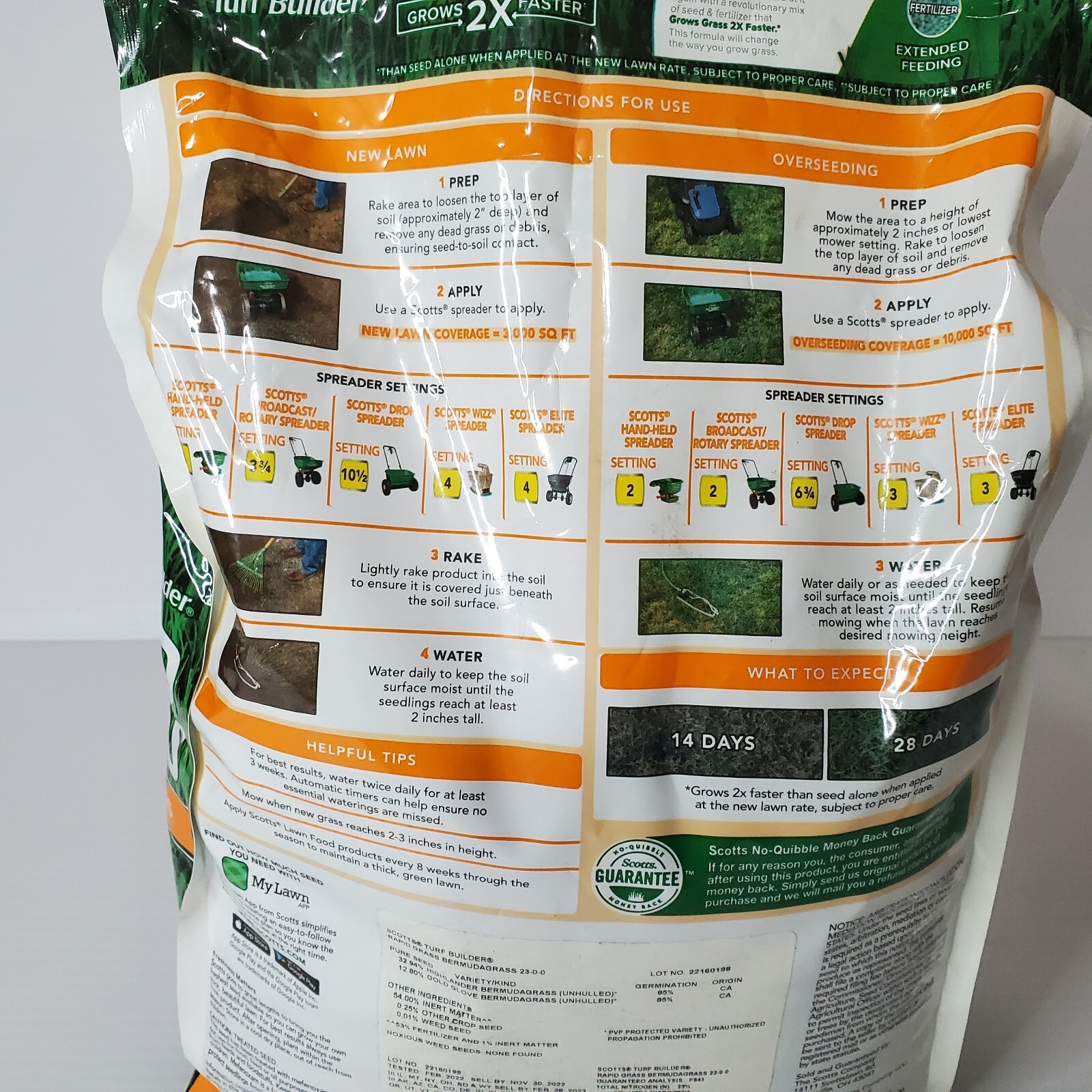 Scotts Combination Turf Builder Rapid Grass Seed Fertilizer Bermudagrass 8 Lbs
