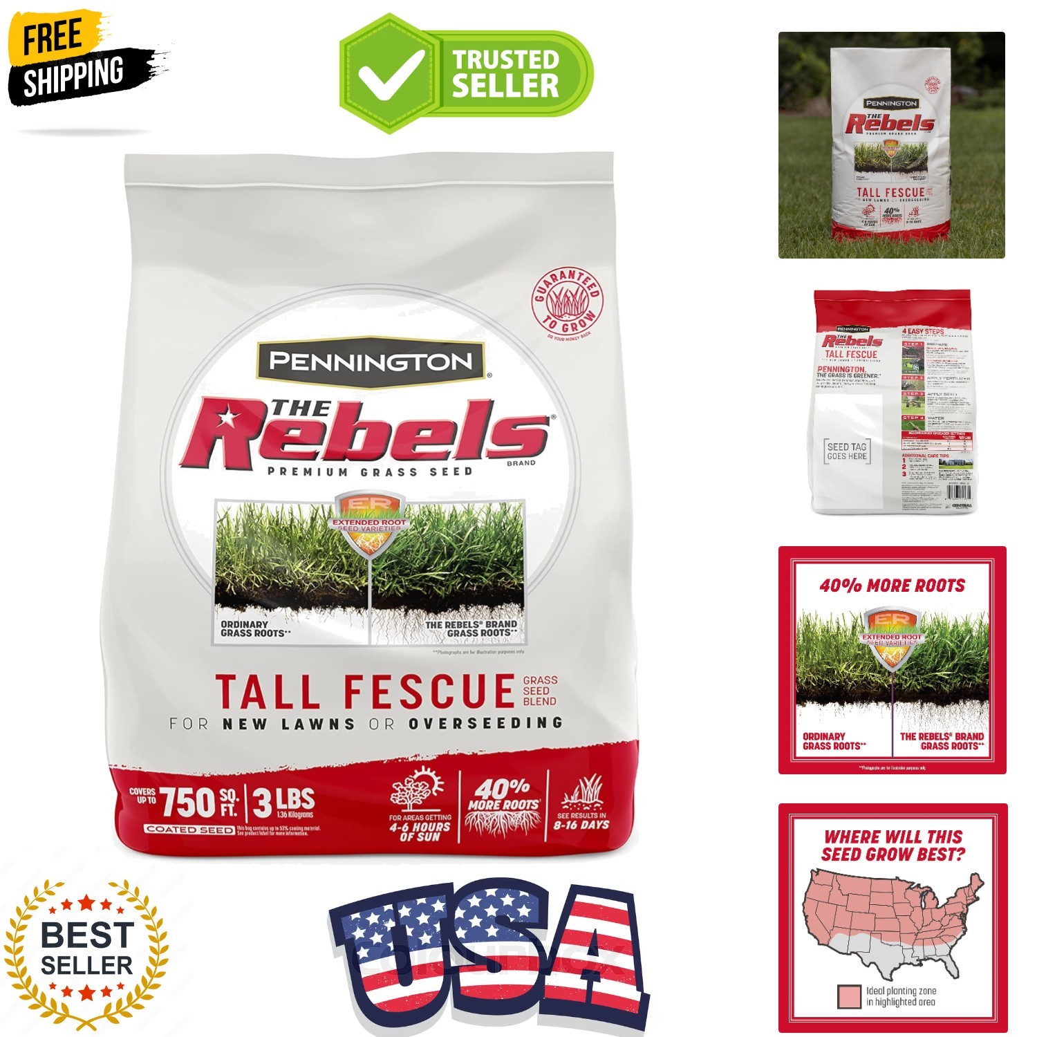The Rebels Tall Fescue Grass Seed Mix 3 lb