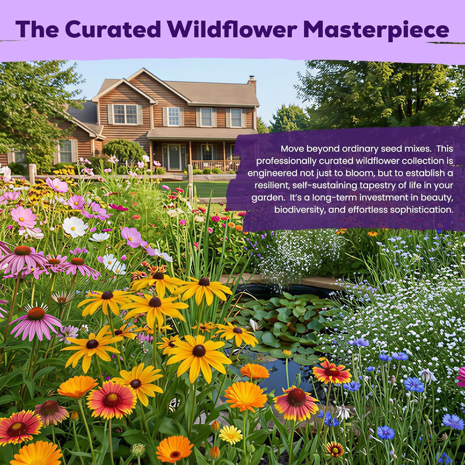 200,000+ Wildflower Seeds Bulk (4Oz) – 16 Varieties Perennial & Annual Mix, Attr