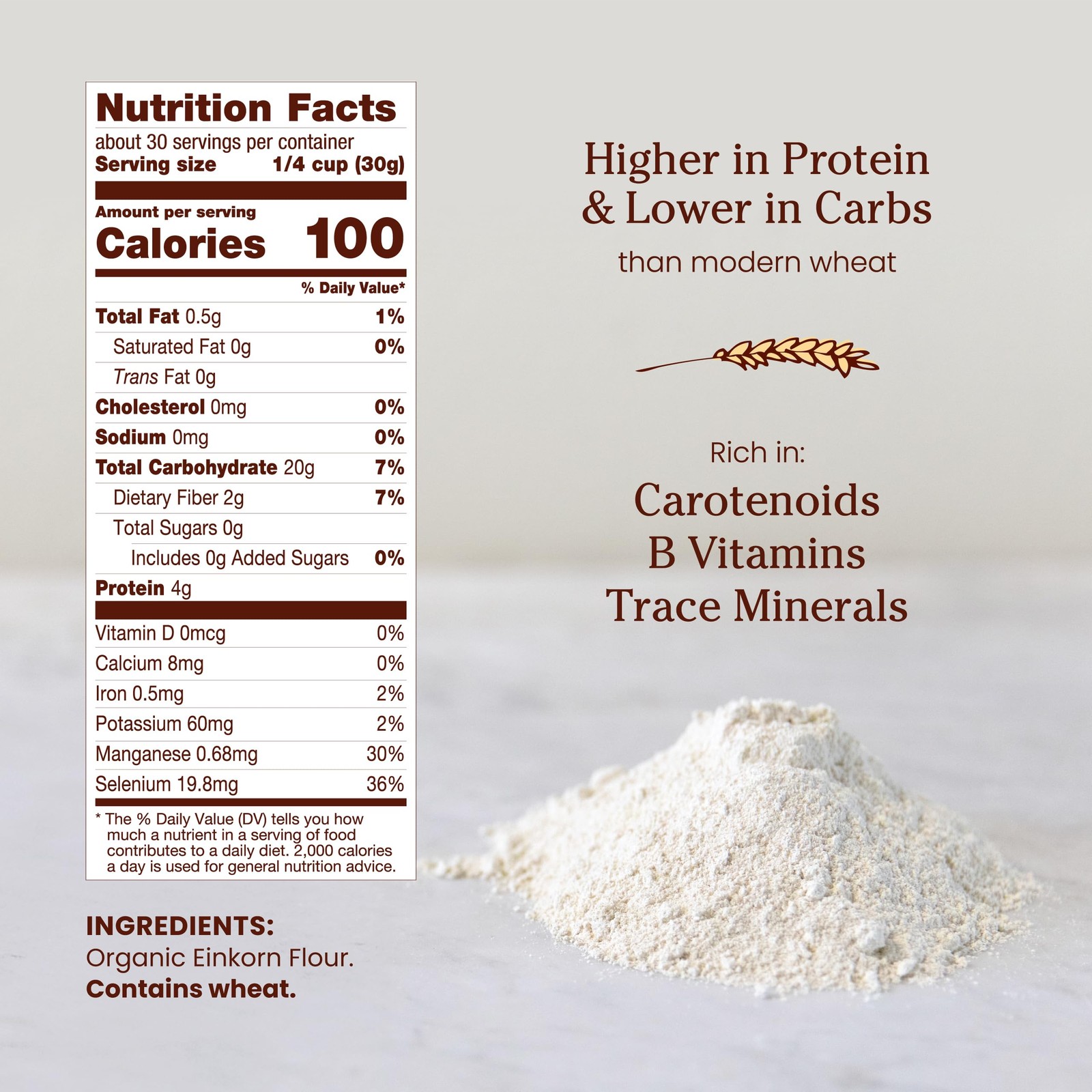 Jovial Organic Einkorn Unbleached All Purpose Flour – 160 Ounce (Pack of 1)