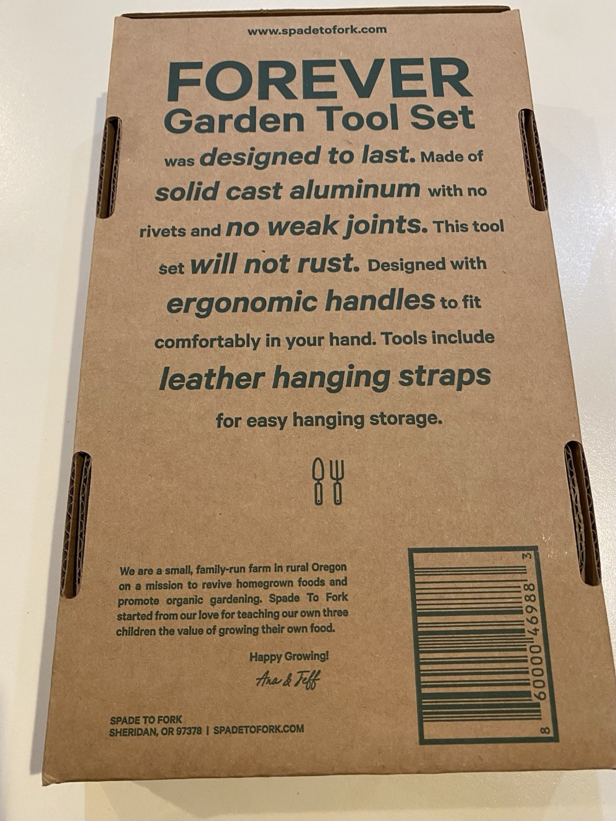 Spade to Fork 2pc Forever Garden Tool Set Hand Trowel & Cultivator New In Box