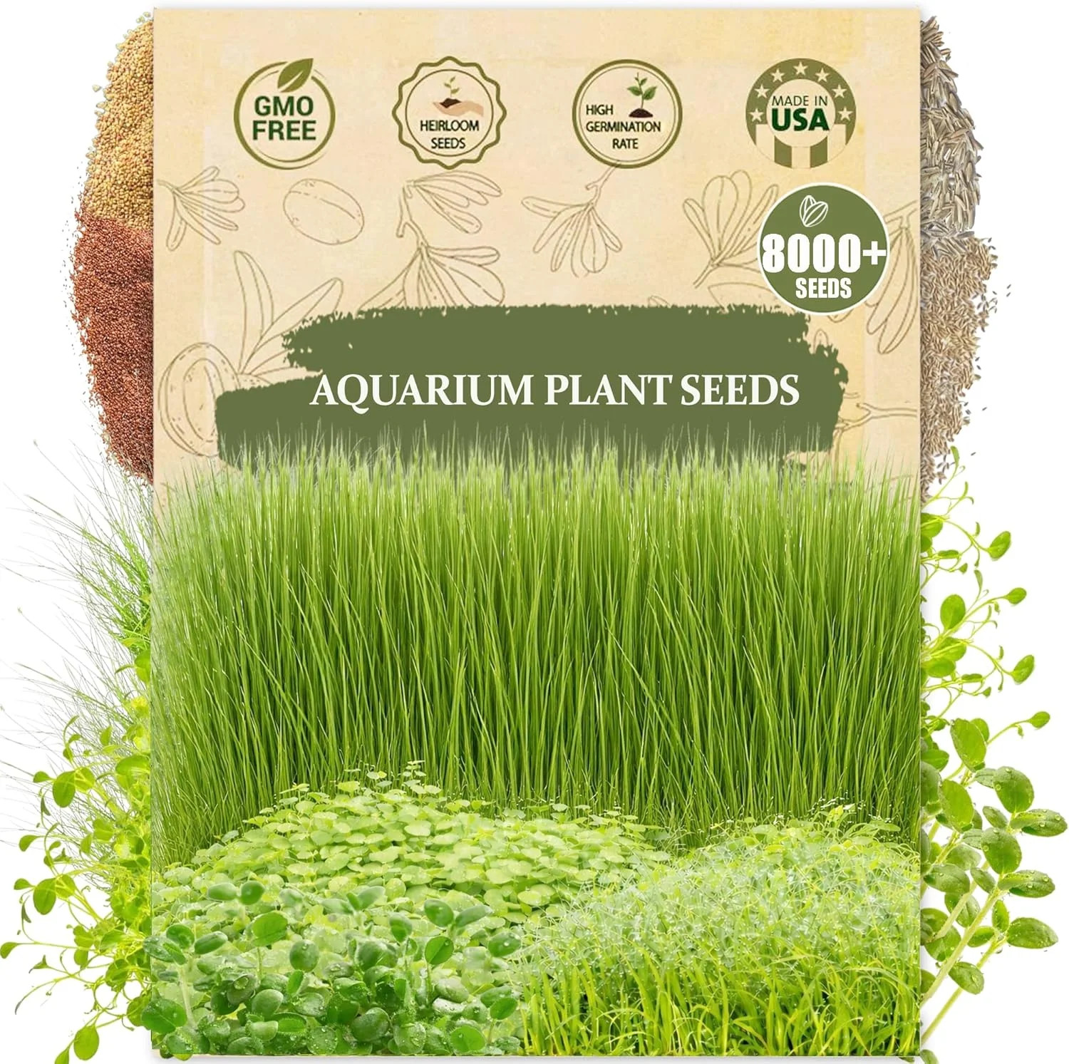 Premium Aquarium Plant Seeds for Planting – 8,000+ Live Mixed Seeds, 4 Varieties