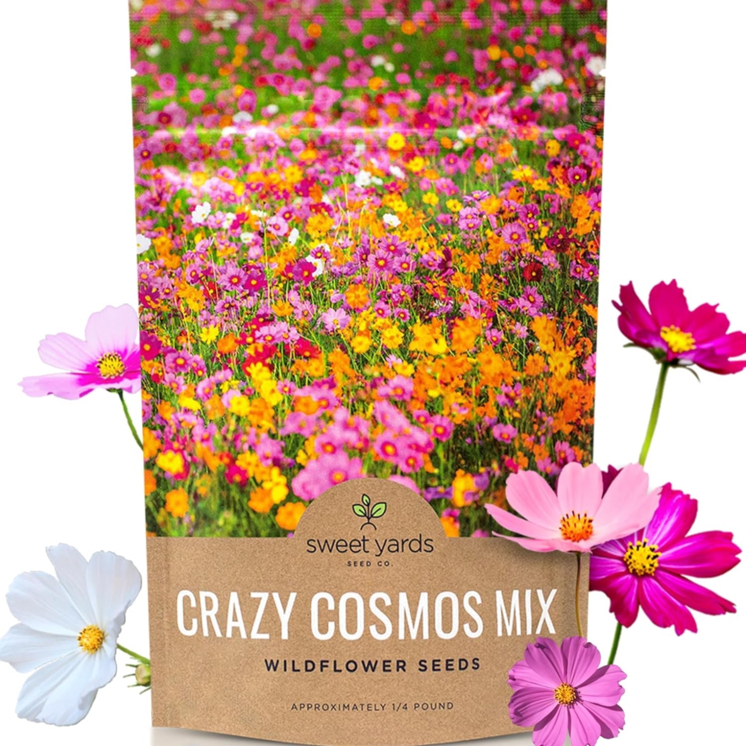 Cosmos Seeds Wildflower Mixture – Bulk Quarter Pound Bag – Over 20,000 Seeds …
