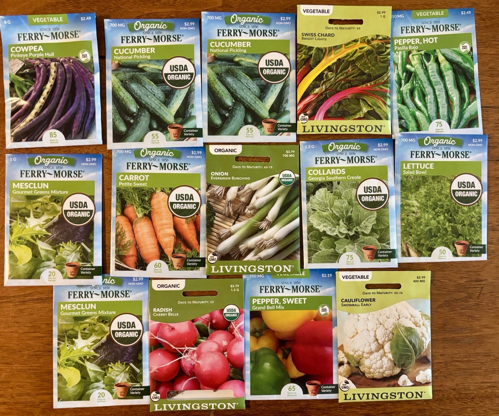 Lot Of 14 Packs Vegetable Seed Packs 2025