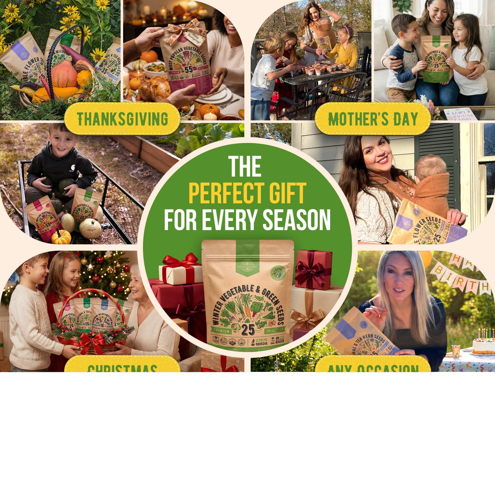 25 Winter Vegetable Seeds Variety Pack