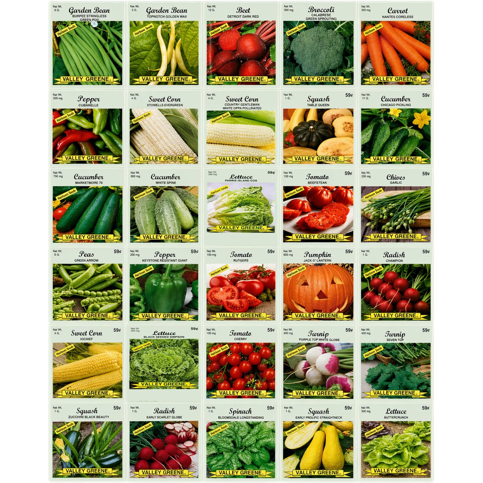 30 Packs of Deluxe Heirloom Vegetable Garden Seeds Non-GMO(Guaranteed 30 Diff…