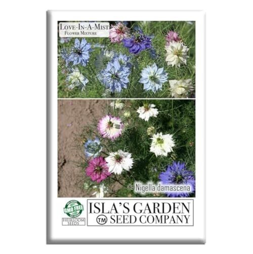 Love-in-a-Mist Mix Flower Seeds (Nigella damascena) – 200+ Non-GMO & Heirloom
