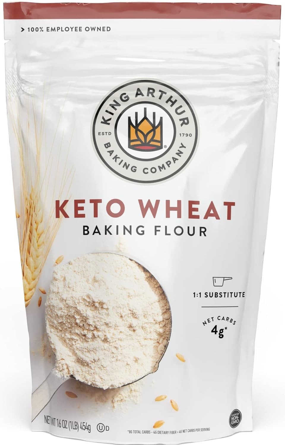 King Arthur Keto Wheat Baking Flour: 1:1 All-Purpose 16 Ounce (Pack of 1)