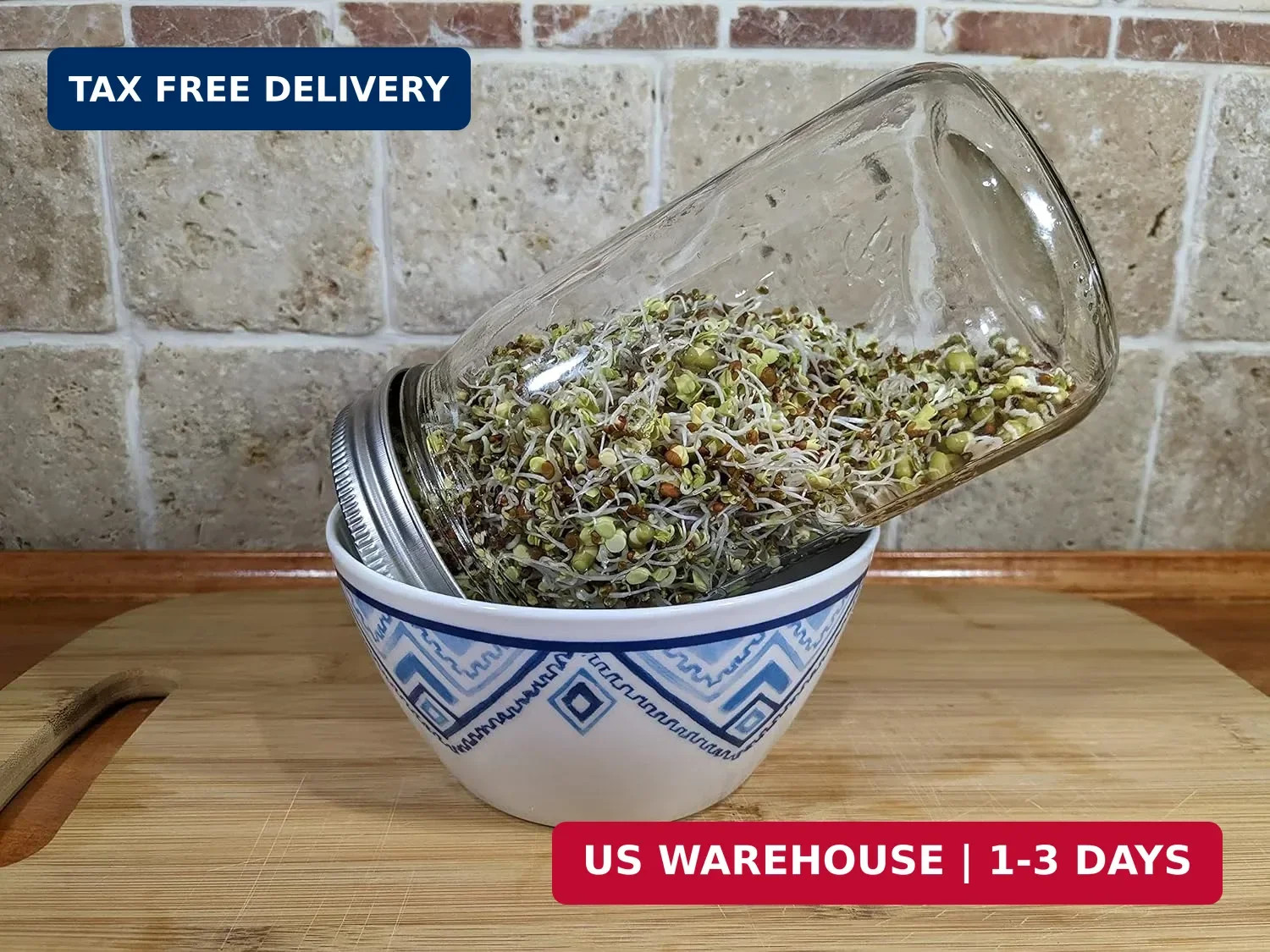 Variety Pack Sprouting Seeds Broccoli, Alfalfa, Radish, Mung beans & Salad Mix f
