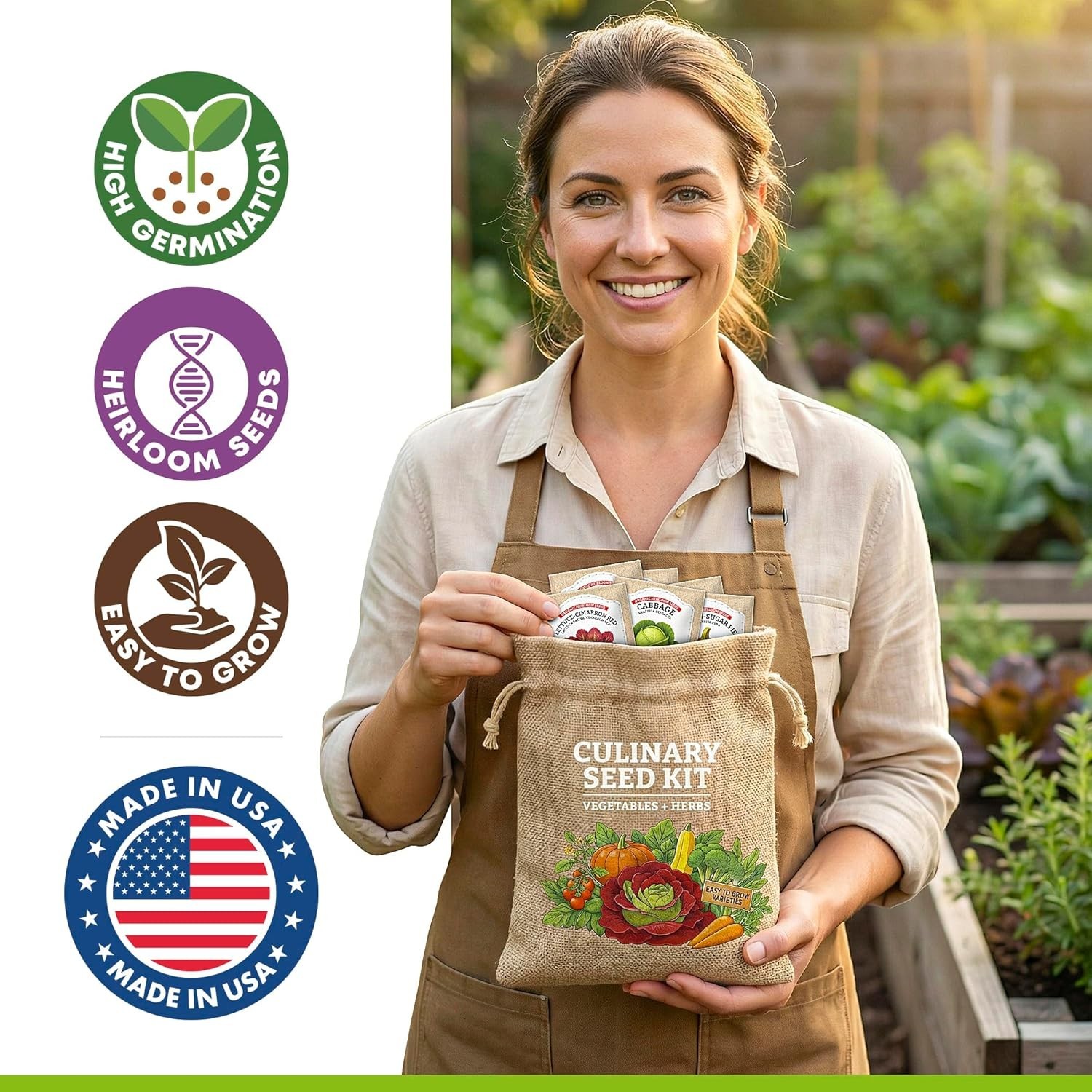 Culinary Vegetable & Herb Seeds Variety Pack – 30 Heirloom Non-GMO Garden See…