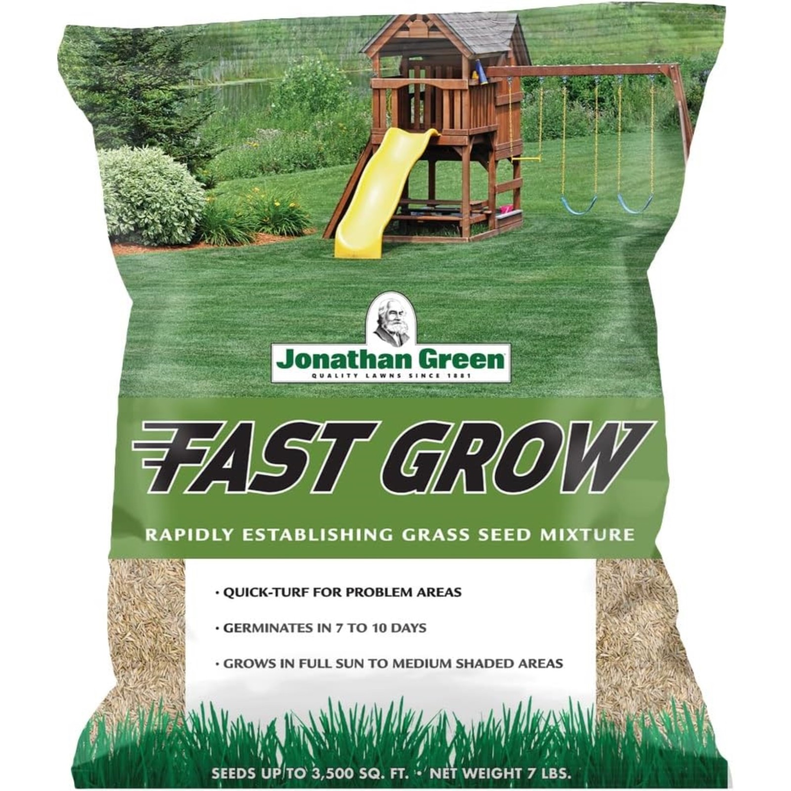 Jonathan Green (#10840) Fast Grow Grass Seed Mixture, 7lb bag, 2 Pack